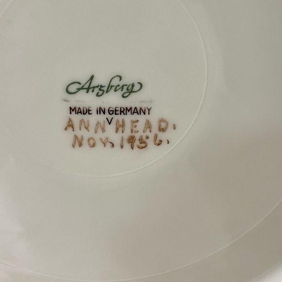 Vintage 1950’s Arzberg Germany 10” Plate Artist Signed Floral Design - Picture 6 of 7